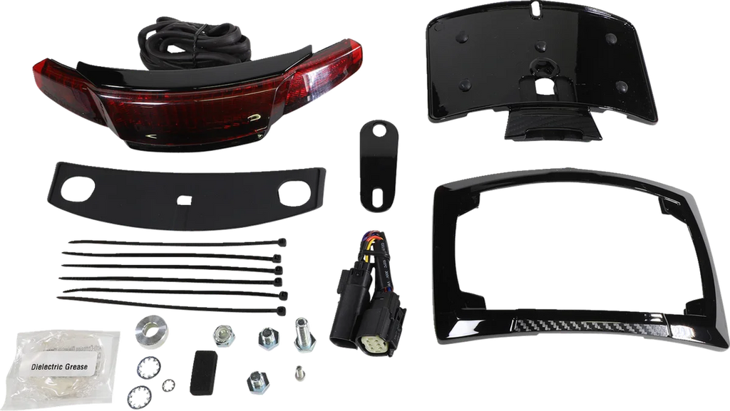 Ciro Taillight/License Plate Frame - Chrome - Red Lens 40253 - Detail View