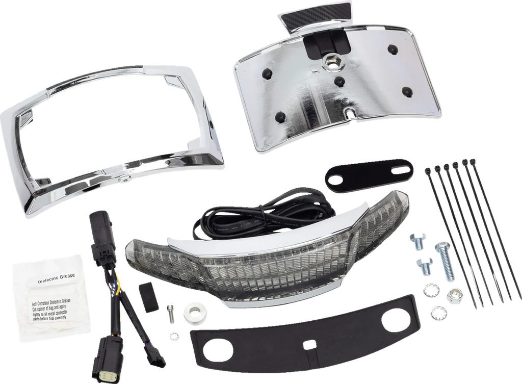 Ciro Taillight/License Plate Frame - Chrome - Smoke Lens 40254 - Main Product View