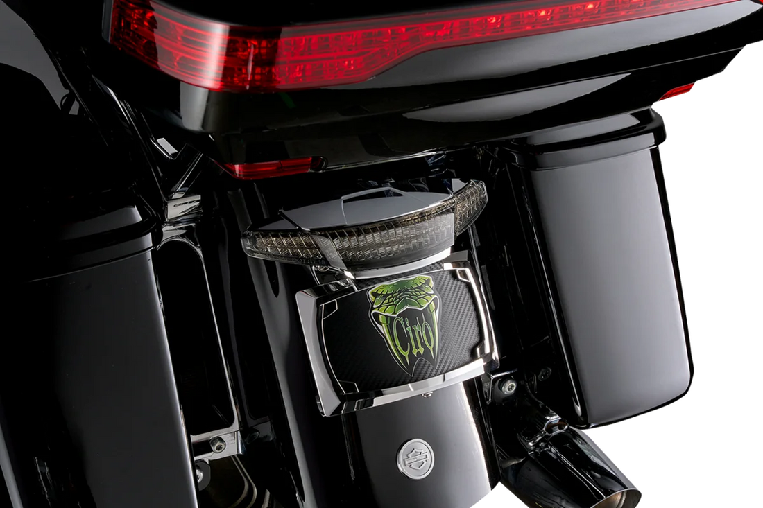 Ciro Taillight/License Plate Mount - Red Lens - Black 40474 - Side View