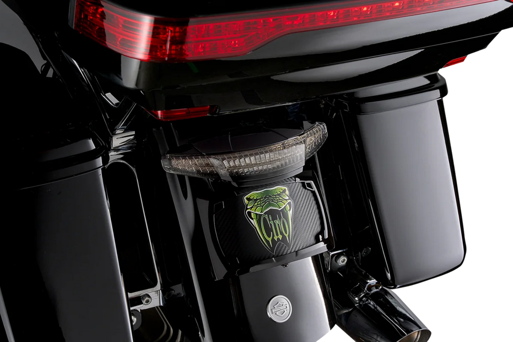 Ciro Taillight/License Plate Mount - Smoke Lens - Black 40454 - Side View