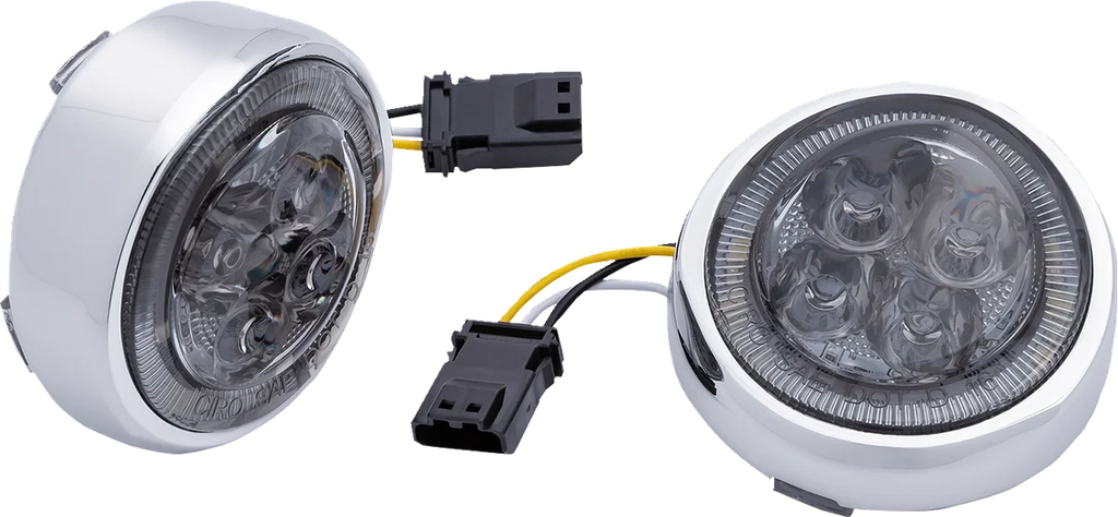 Ciro Turn Signal Insert - Front - Black/Smoke 45623 - Side View