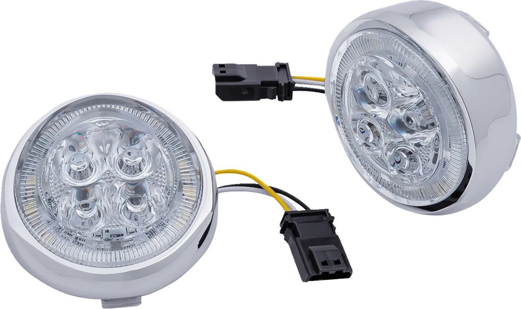 Ciro Turn Signal Insert - Front - Chrome/Clear 45403 - Main Product View