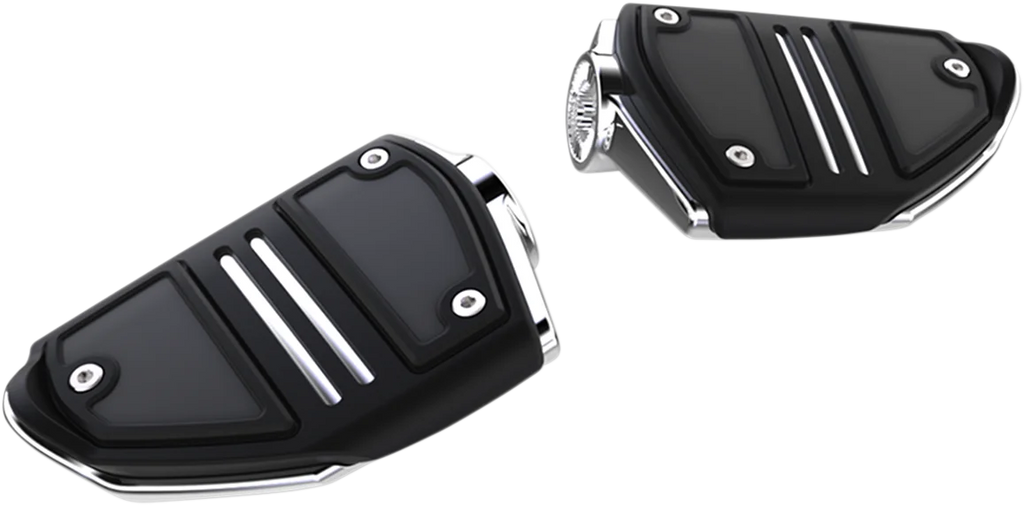 Ciro Twin Rail Footpeg - With Mount - Black - Softail 61426 - Side View