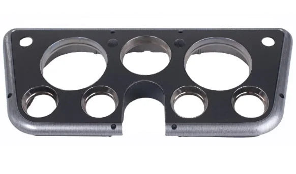 Clayton Machine Works Gauge Bezel 67-72 GM P/U Brushed With Gray 6772-B