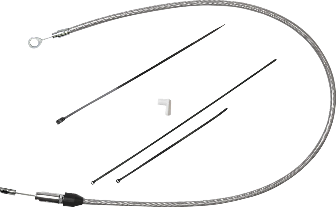 Clutch Cable - Upper - 45" - Black/Chrome DragSpecialties 4323411HE - Side View