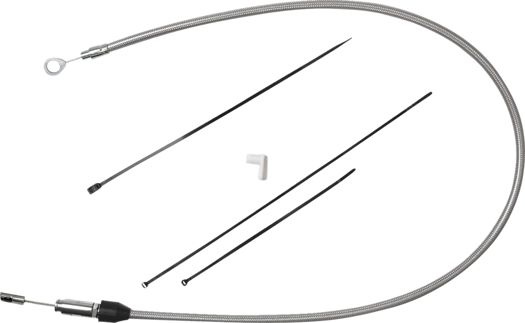 Clutch Cable - Upper - Bent Tube - 45" - Black/Black DragSpecialties 6323506HE - Side View