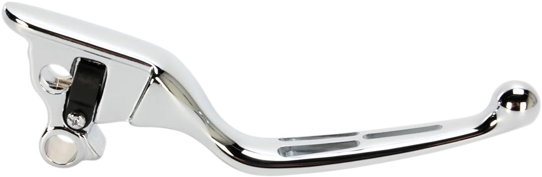 Clutch Lever - Wide Blade - Slotted - Chrome DragSpecialties H07-0603-C - Side View