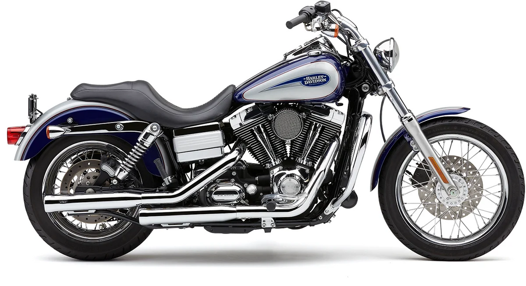 Cobra 3" Neighbor Hater Mufflers for '91-'17 Dyna - Chrome 6045 - Side View