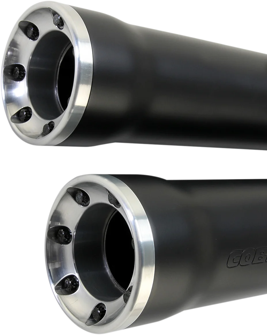 Cobra 3" RPT Mufflers for '07-'17 Softail - Black 6053B - Back View