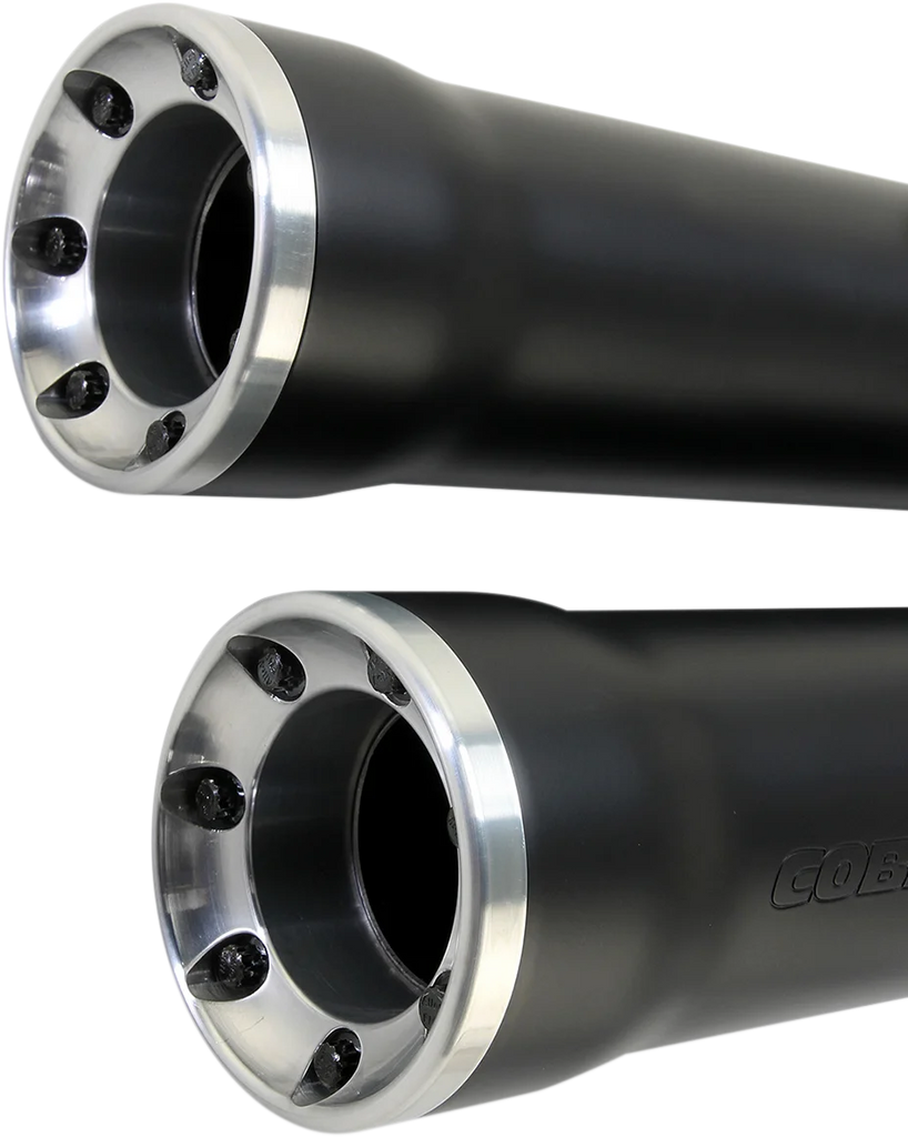 Cobra 3" RPT Mufflers for '07-'17 Softail - Black 6053B - Back View