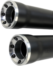 Load image into Gallery viewer, Cobra 3" RPT Mufflers for '07-'17 Softail - Black 6053B - Back View