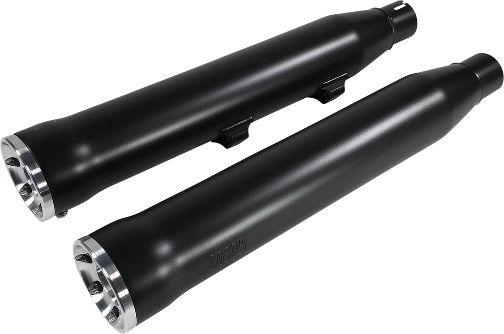 Cobra 3" RPT Mufflers for XL - Black 6081RB - Back View