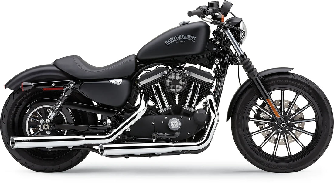 Cobra 3" Slashcut Mufflers for XL - Black 6031RB - Side View