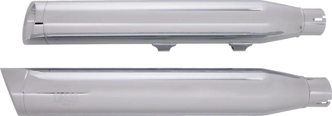 Cobra 3" Slashcut Mufflers for XL - Chrome 6031 - Side View