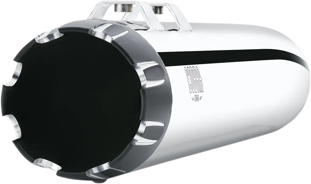 Cobra 4" Mufflers for FL - Chrome 6267 - Side View