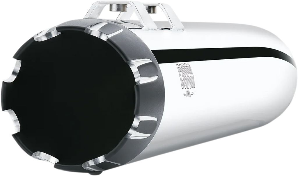 Cobra 4" Mufflers for FL - Chrome 6267 - Side View