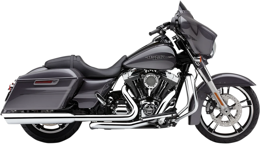 Cobra 909 4" Mufflers - Chrome - '95-'16 Bagger 6106 - Back View