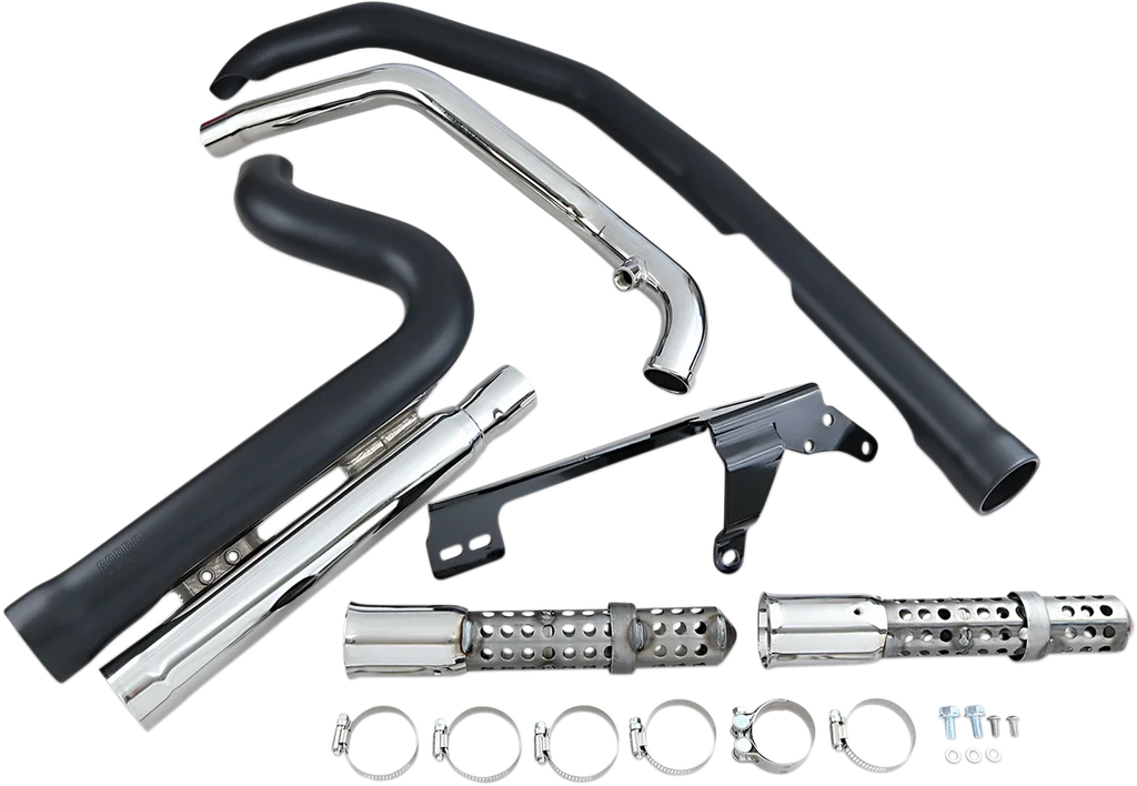 Cobra 909 Exhaust - Black - '07-'13 XL 6704B - Side View