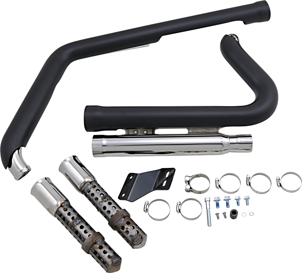 Cobra 909 Exhaust - Black - '12-'17 Softail 6711B - Side View