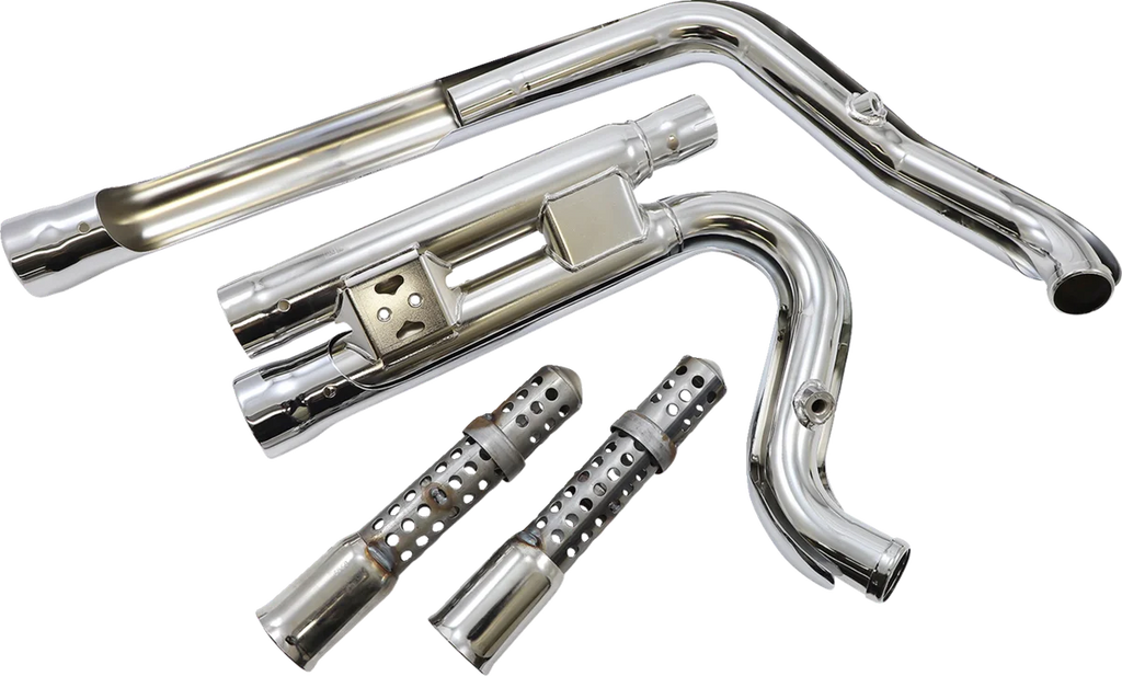 Cobra 909 Exhaust - Chrome - '12-'17 Dyna 6708 - Back View