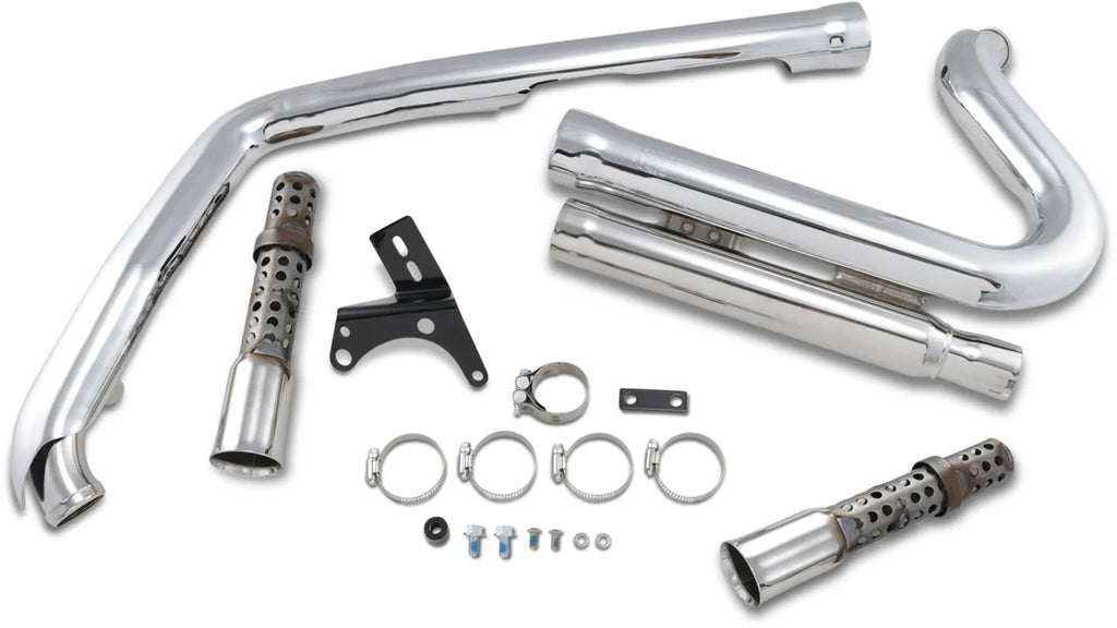 Cobra 909 Exhaust - Chrome 6709 fits 2006-2011 Harley-Davidson Dyna - Side View