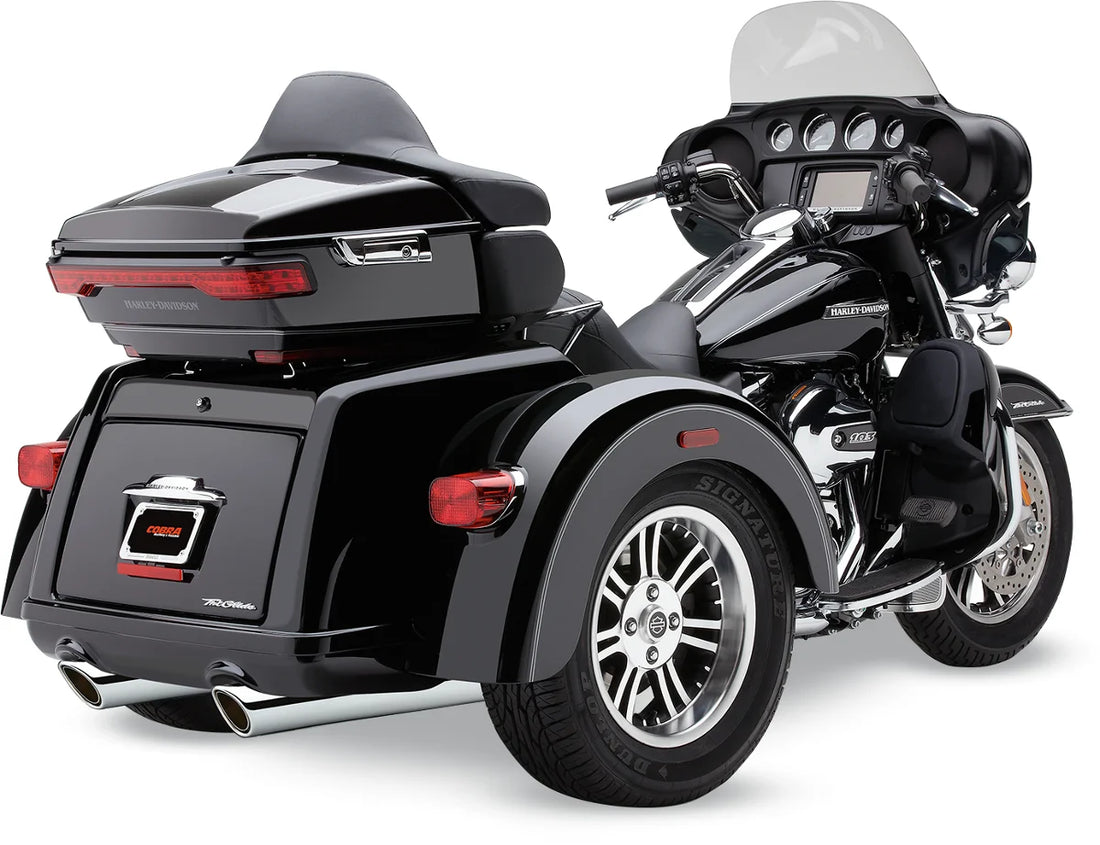 Cobra 909 Mufflers for Tri-Glide - Black 6303RB - Detail View