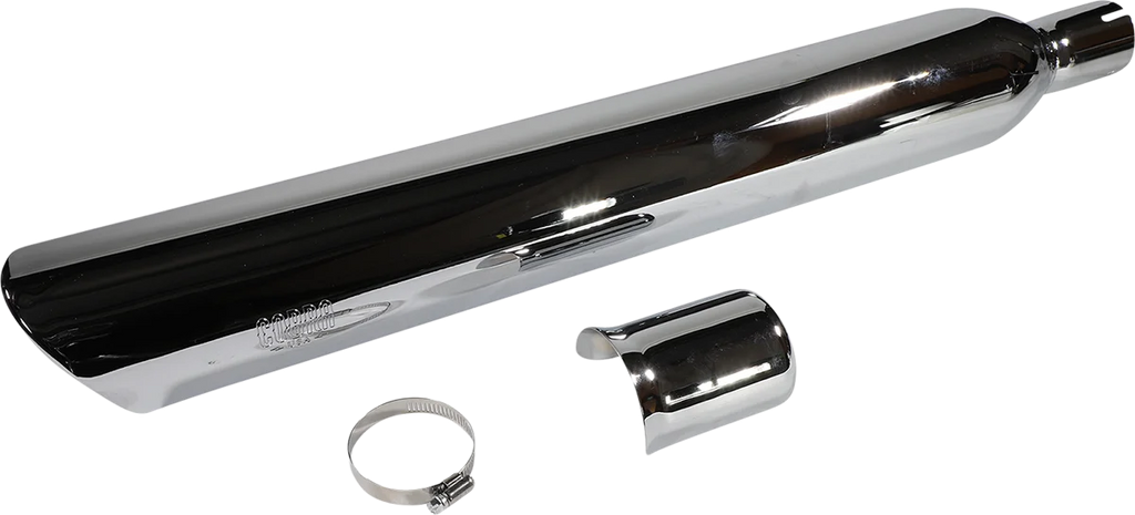 Cobra 909 Twin Muffler - Chrome 6520 fits Harley-Davidson FLSB - Side View