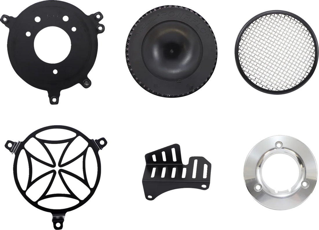 Cobra Air Cleaner Kit - Black 606-0100-02B-SB - Back View