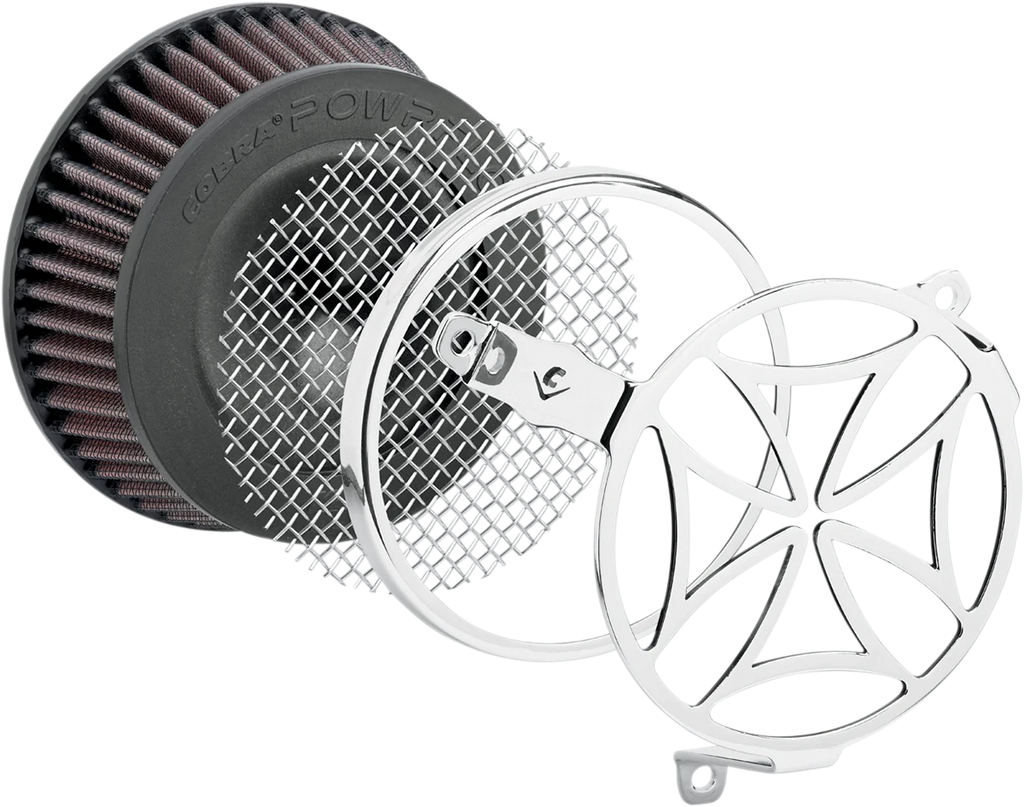 Cobra Air Cleaner Kit - Chrome 606-0102-02-SB - Back View
