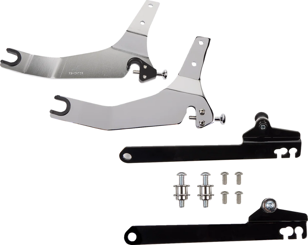 Cobra Backrest Kit - 11" - Chrome - Dyna 602-2024 - Side View