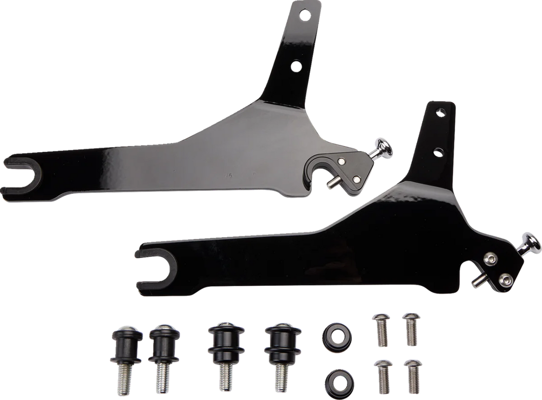 Cobra Backrest Kit - 14" - Black - 602-2007B fits Harley-Davidson Softail - Side View