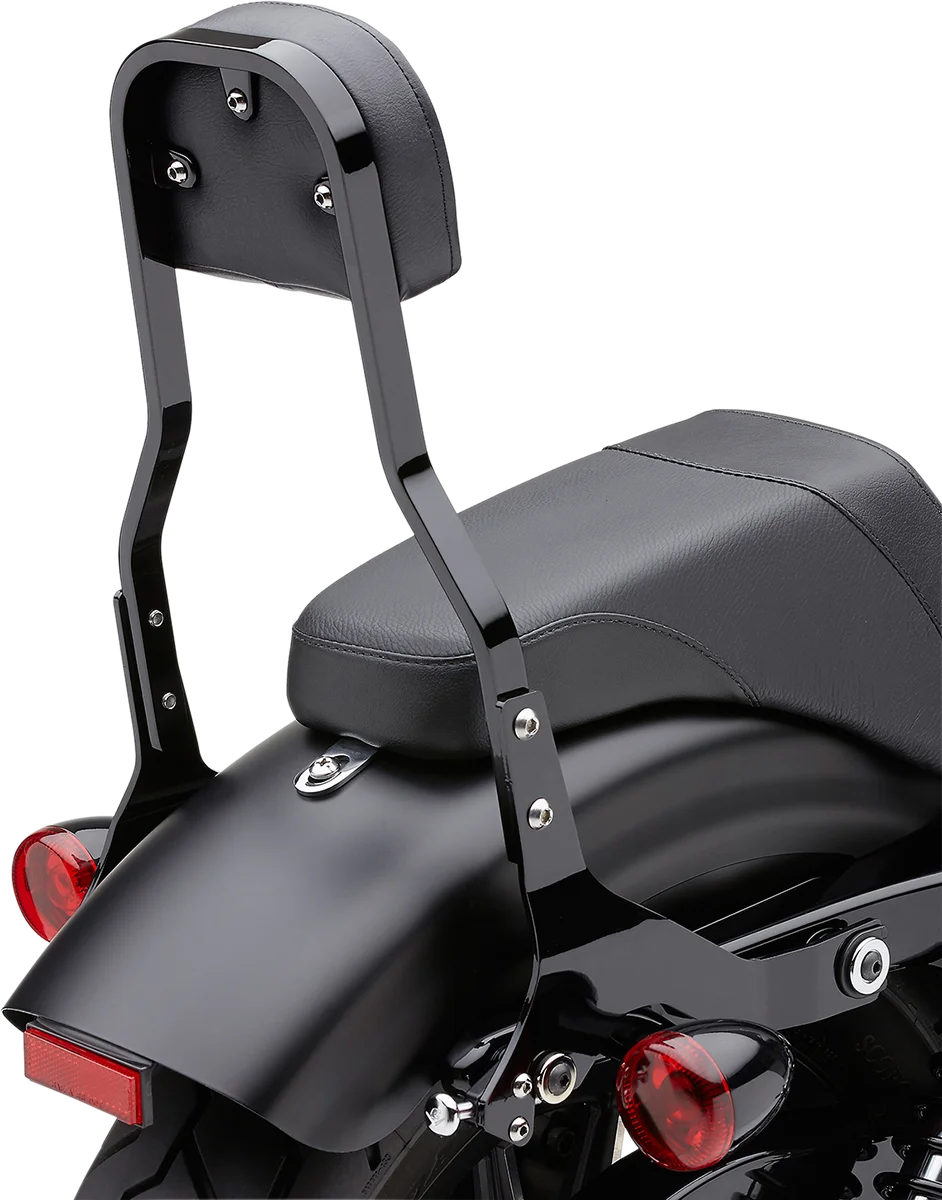 Cobra Backrest Kit - 14" - Black - 602-2041B fits Harley-Davidson Softail - Back View