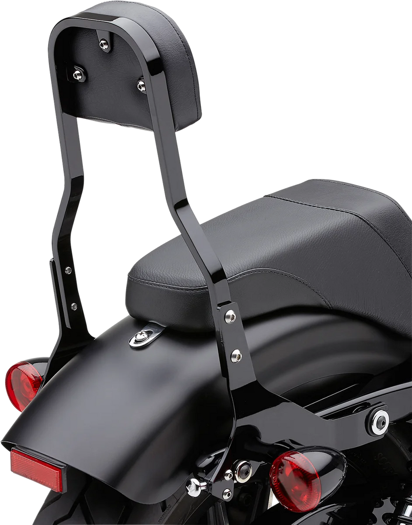 Cobra Backrest Kit - 14" - Black - 602-2041B fits Harley-Davidson Softail - Back View
