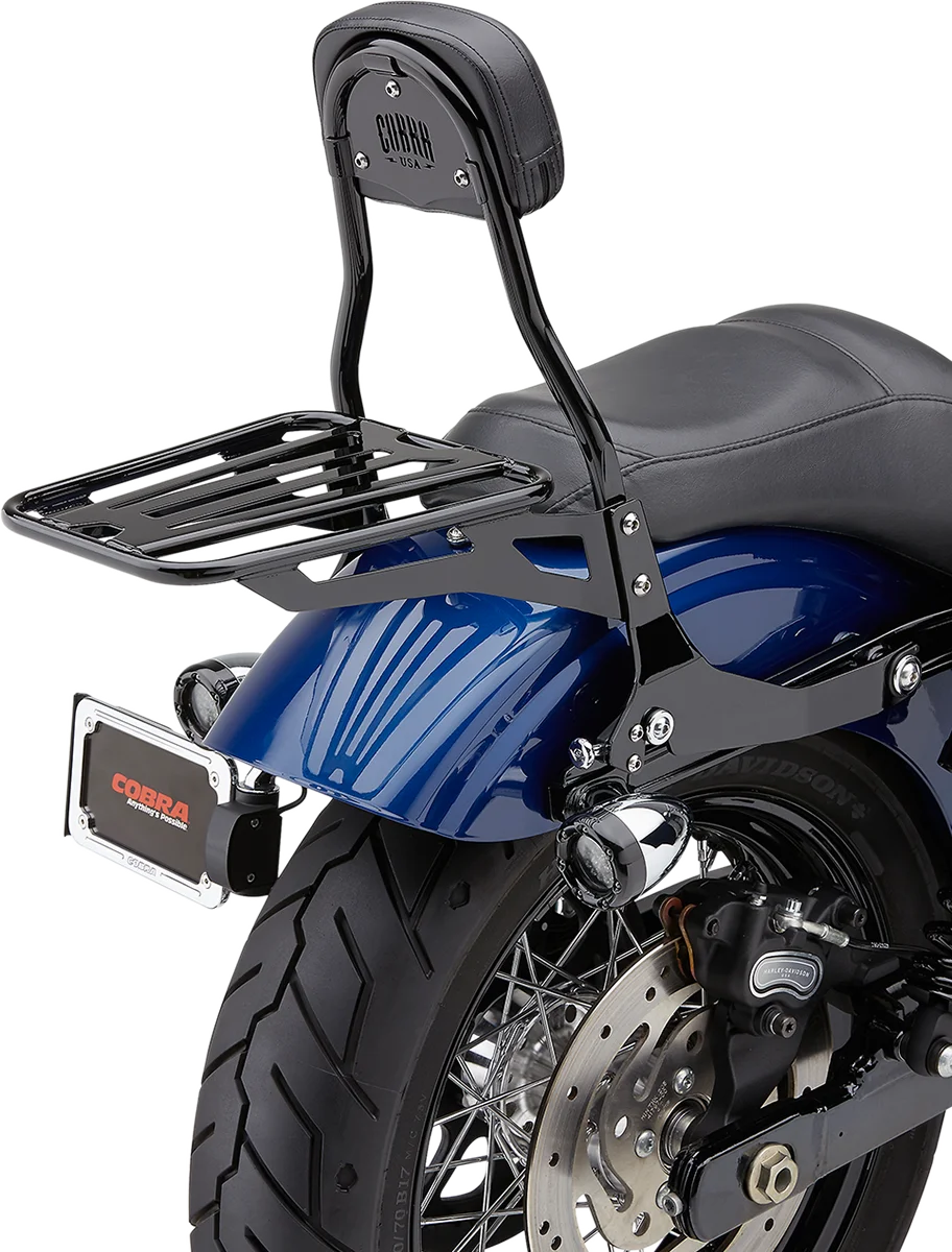 Cobra Backrest Kit - 14" - Black - Dyna 602-2004B - Installation View