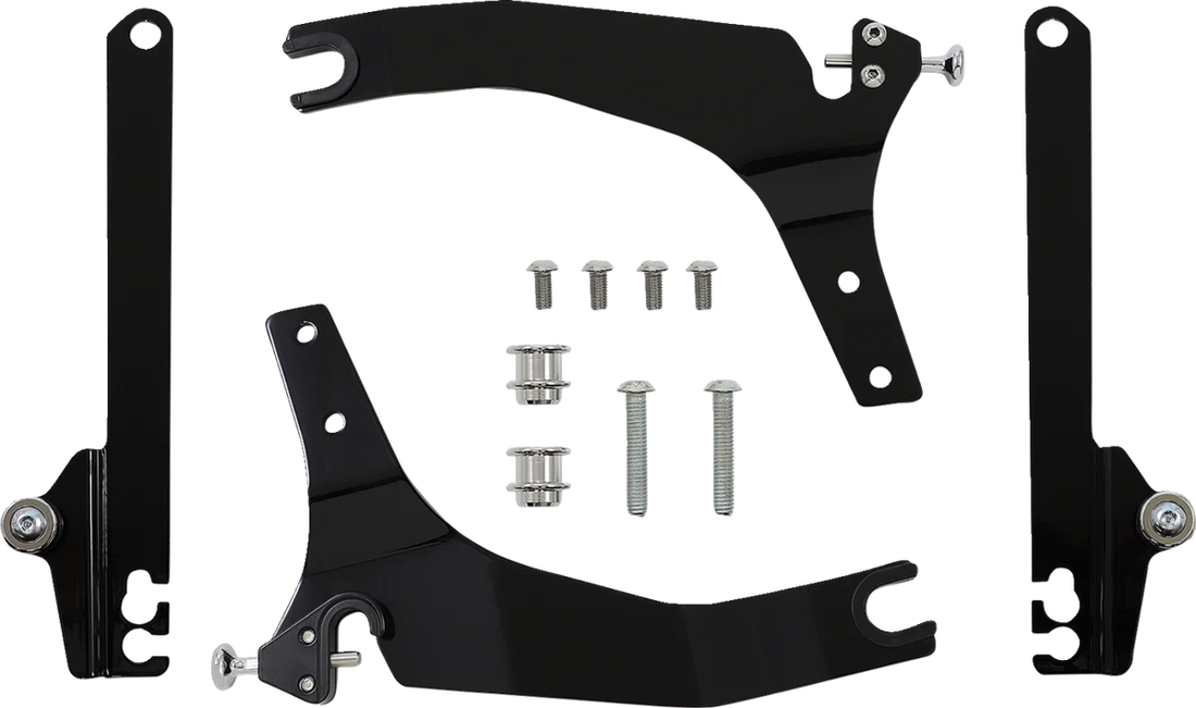 Cobra Backrest Kit - 14" - Black - Dyna 602-2044B - Back View