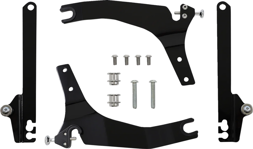 Cobra Backrest Kit - 14" - Black - Dyna 602-2044B - Back View