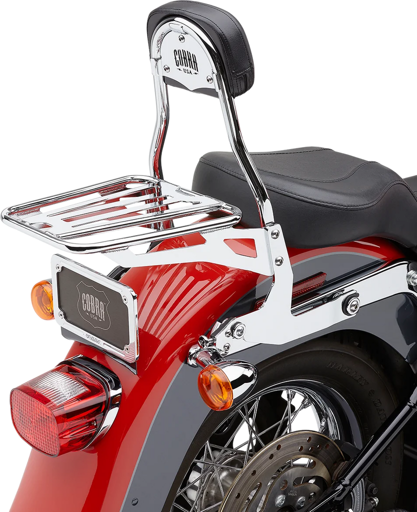 Cobra Backrest Kit - 14" - Black - Softail 602-2041B - Installation View