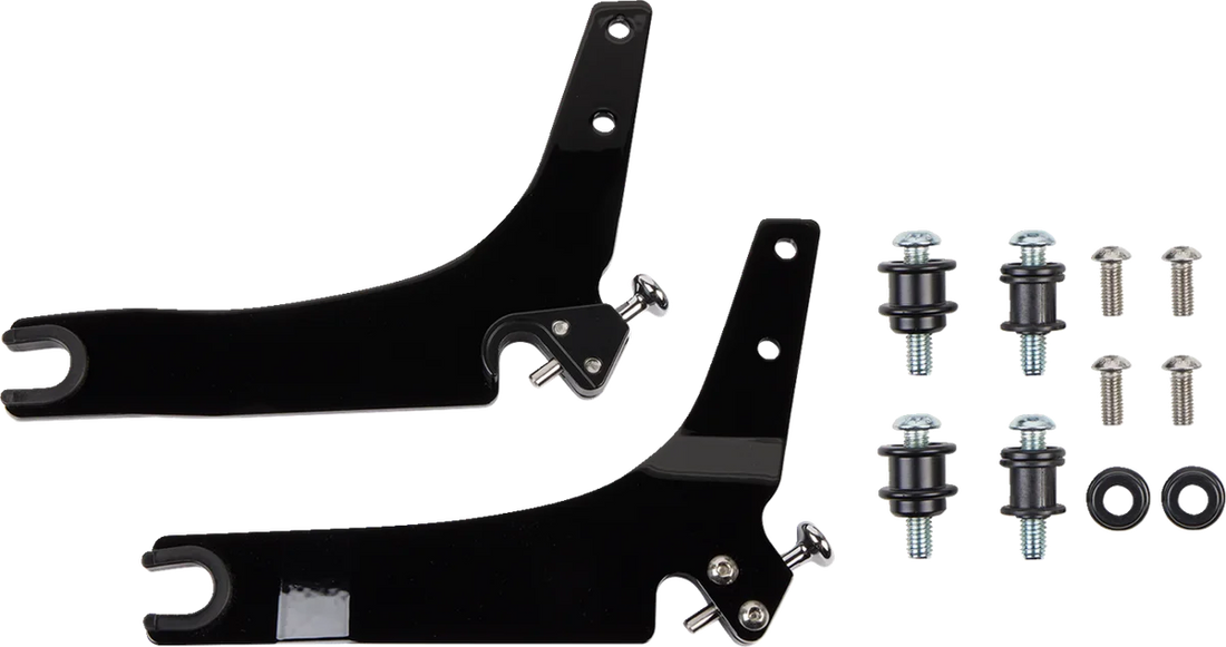 Cobra Backrest Kit - 14" - Chrome 602-2041 fits Harley-Davidson Softail - Side View