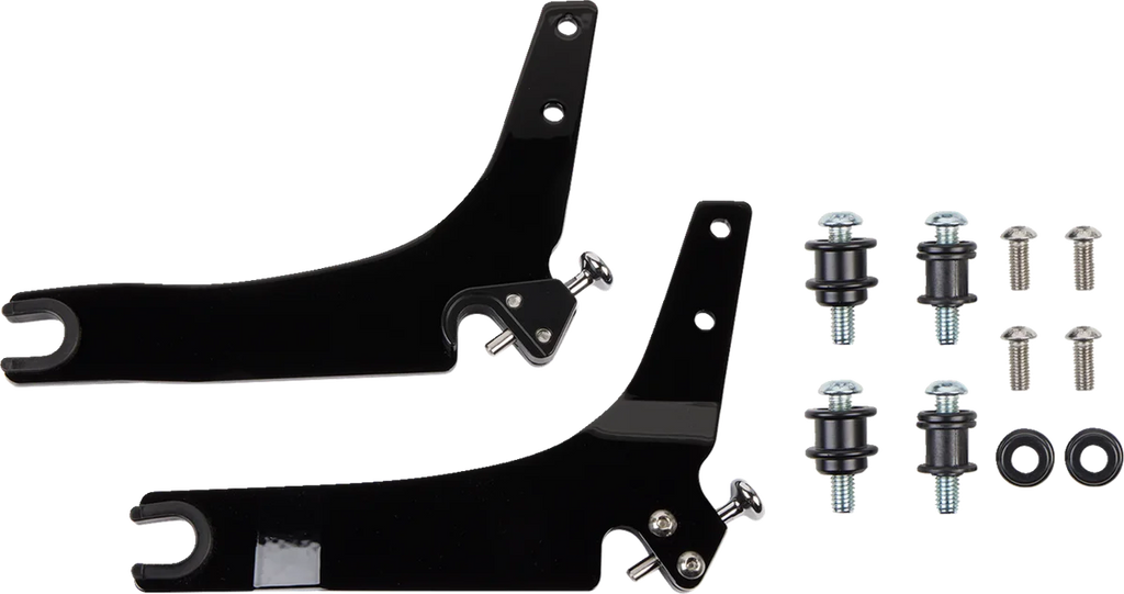 Cobra Backrest Kit - 14" - Chrome 602-2041 fits Harley-Davidson Softail - Side View