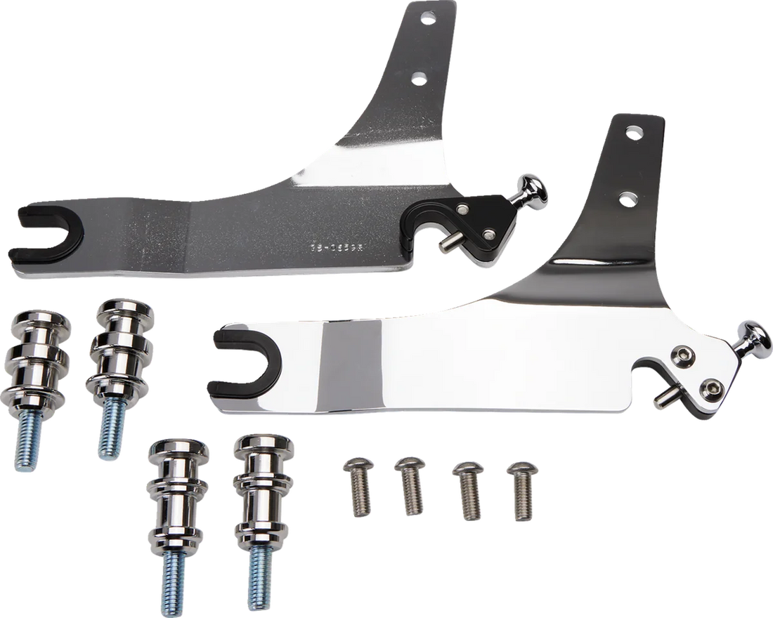 Cobra Backrest Kit - 14" - Chrome - FLSB 602-2011 - Side View