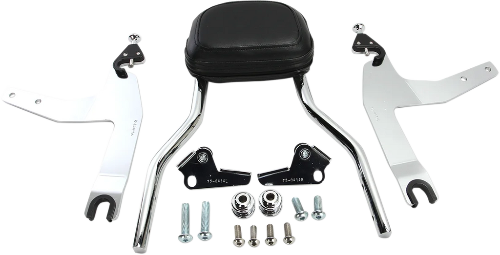 Cobra Backrest Kit - 14" - Chrome - Softail 602-2002 - Back View
