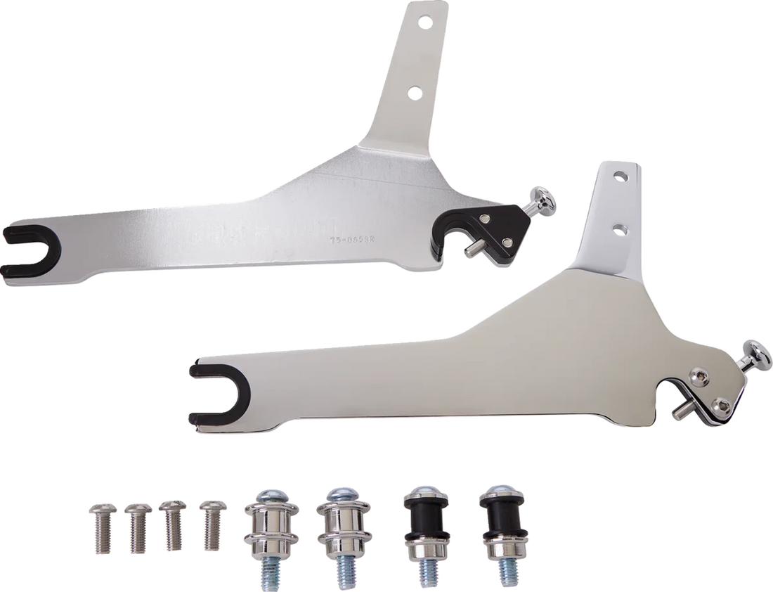 Cobra Backrest Kit - 14" - Chrome - Softail 602-2007 - Side View