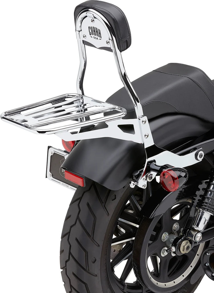Cobra Backrest Kit - 14" - Chrome - XL 602-2005 - Installation View