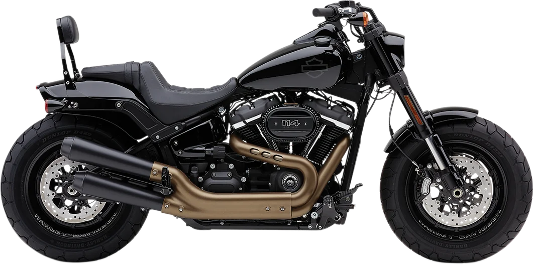 Cobra Black El Diablo Mufflers for Fat Bob 6046B - Side View