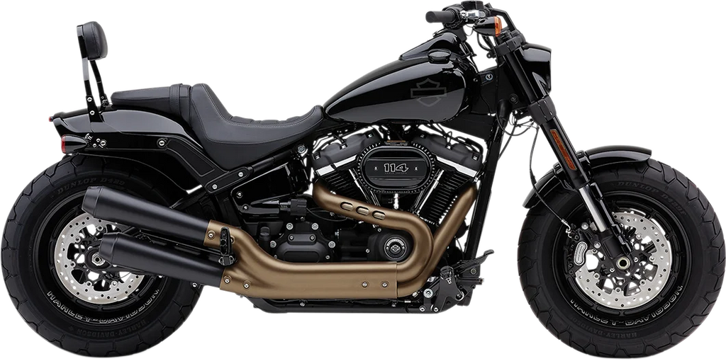 Cobra Black El Diablo Mufflers for Fat Bob 6046B - Side View