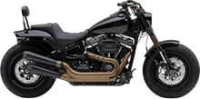 Load image into Gallery viewer, Cobra Black El Diablo Mufflers for Fat Bob 6046B - Side View
