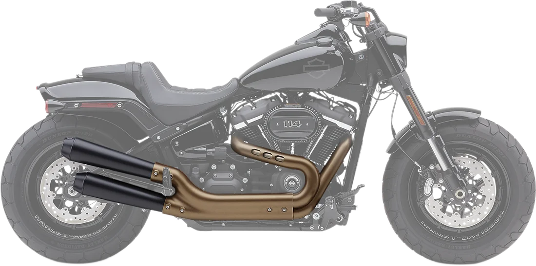 Cobra Black El Diablo Mufflers for Fat Bob 6046B - Detail View