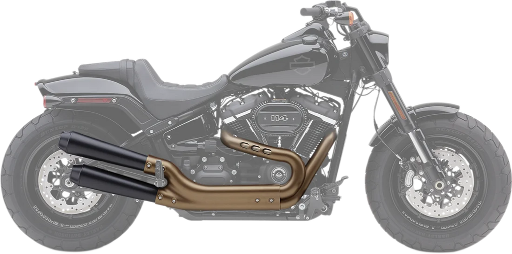 Cobra Black El Diablo Mufflers for Fat Bob 6046B - Detail View