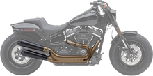 Load image into Gallery viewer, Cobra Black El Diablo Mufflers for Fat Bob 6046B - Detail View