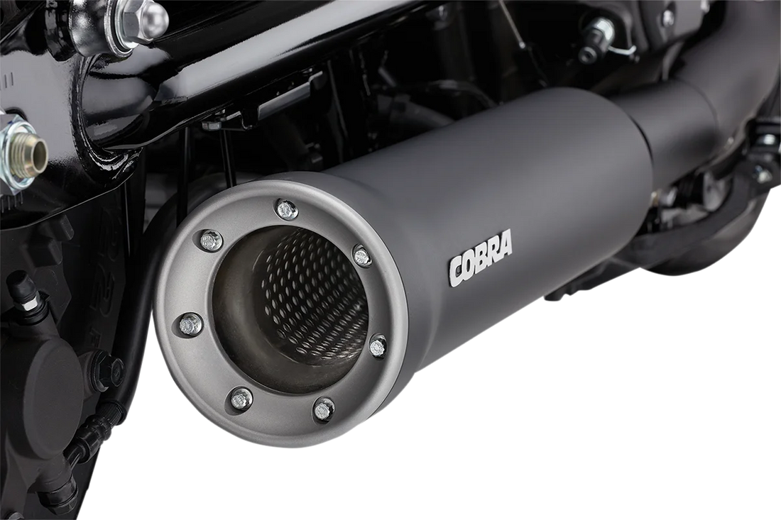 Cobra Black Muffler 2527B - Side View